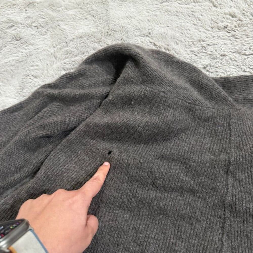 Aqua Cashmere 100%‎ Open Dark Gray Cardigan Women Size Small Minimalist Warm - Picture 4 of 6